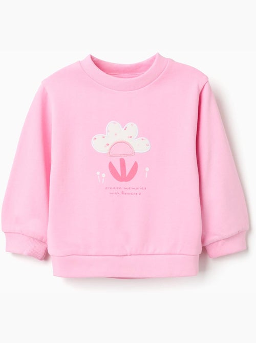 Sudadera de algodón con estampado frontal floral - Kiabi