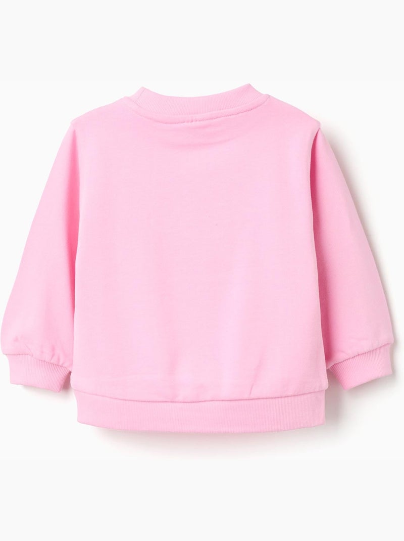 Sudadera de algodón con estampado frontal floral Rosa - Kiabi