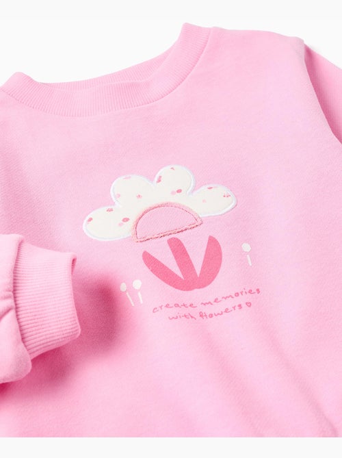 Sudadera de algodón con estampado frontal floral - Kiabi