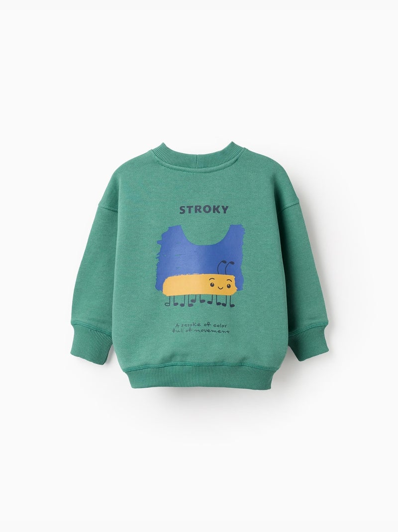 Sudadera de algodón con estampado Stroky Verde - Kiabi