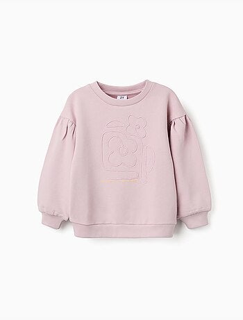Sudadera de algodón con flores bordadas