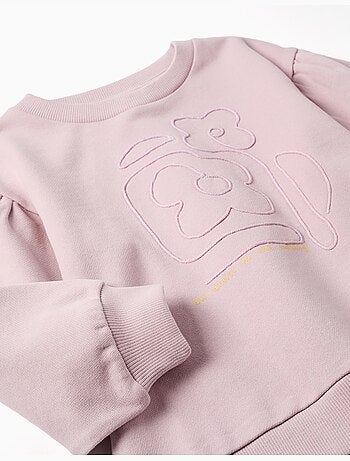Sudadera de algodón con flores bordadas