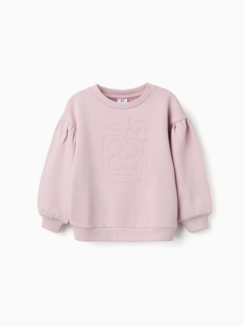 Sudadera de algodón con flores bordadas - Kiabi Sudadera de algodón con flores bordadas - Kiabi