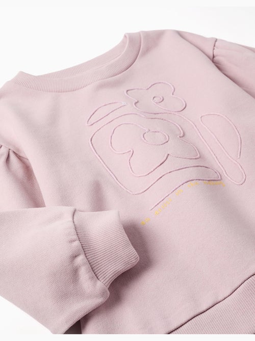 Sudadera de algodón con flores bordadas - Kiabi Sudadera de algodón con flores bordadas - Kiabi
