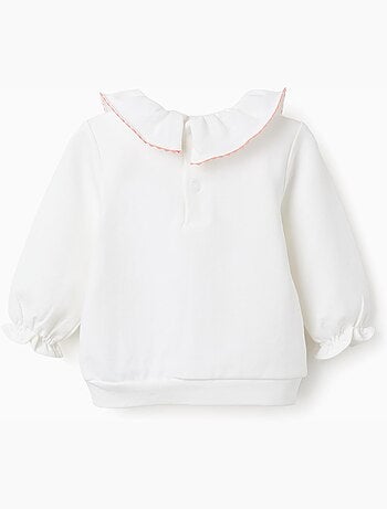 Sudadera de algodón con flores en relieve