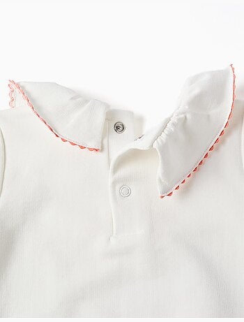 Sudadera de algodón con flores en relieve