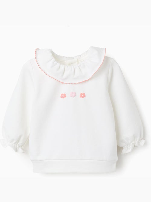 Sudadera de algodón con flores en relieve - Kiabi