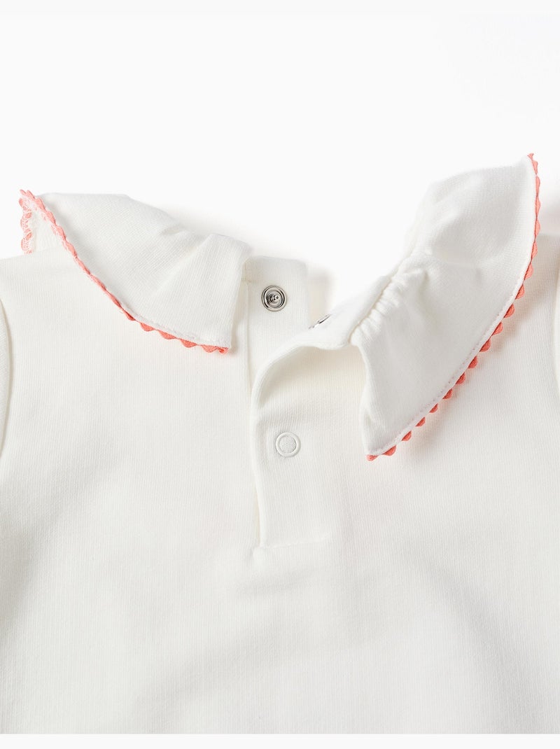 Sudadera de algodón con flores en relieve Blanco - Kiabi