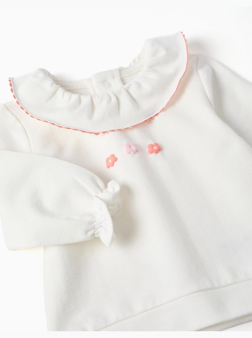 Sudadera de algodón con flores en relieve - Kiabi