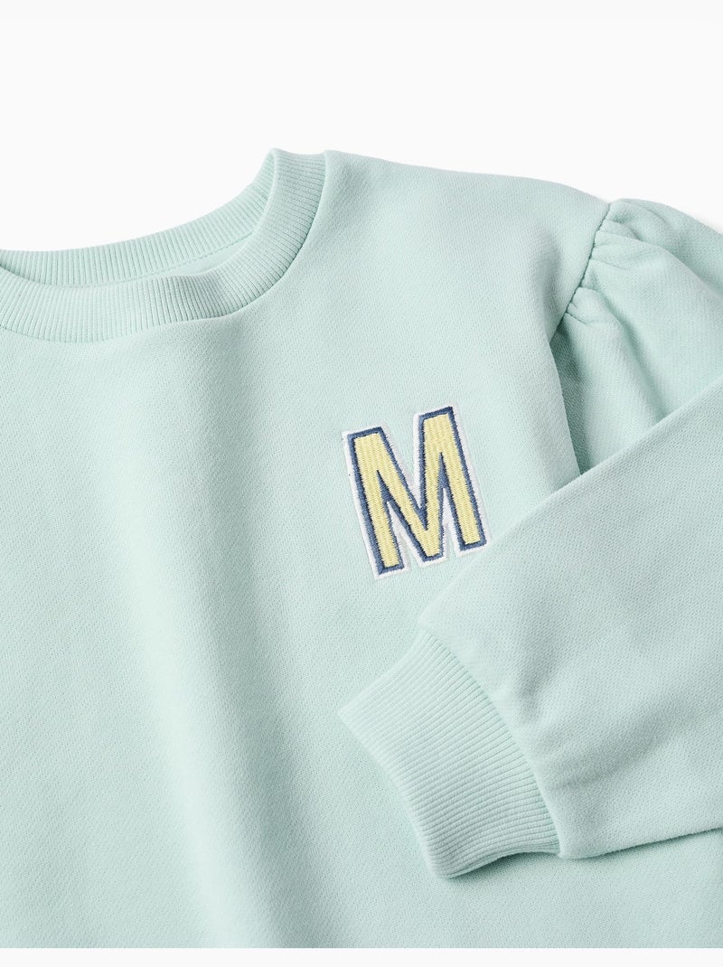 Sudadera de algodón con M bordada Azul claro - Kiabi