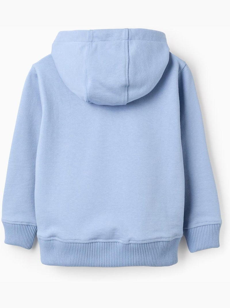 Sudadera de algodón con media cremallera y capucha Azul claro - Kiabi