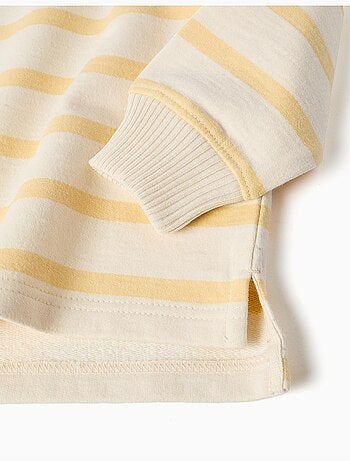 Sudadera de algodón con media cremallera y rayas