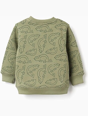 Sudadera de algodón con motivo de camaleón