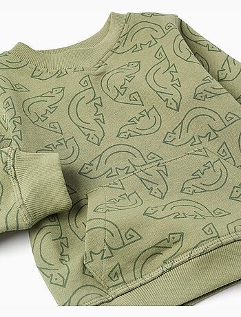 Sudadera de algodón con motivo de camaleón