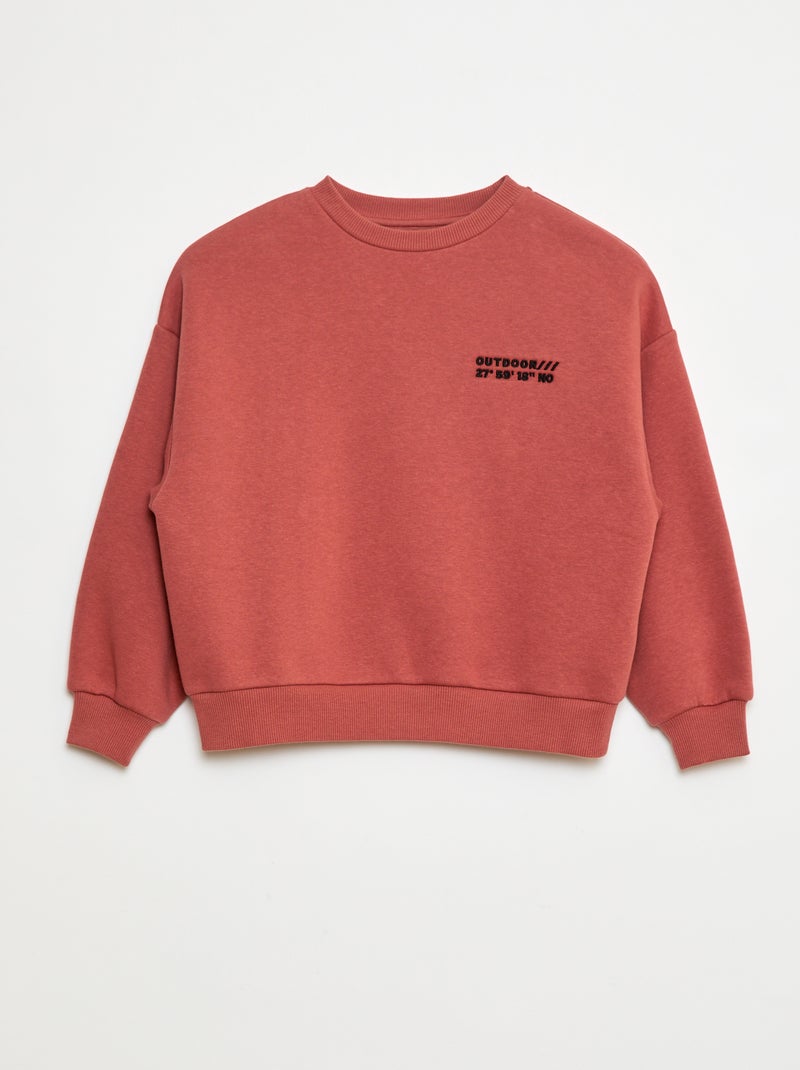 Sudadera de algodón con motivo en la espalda Rojo - Kiabi