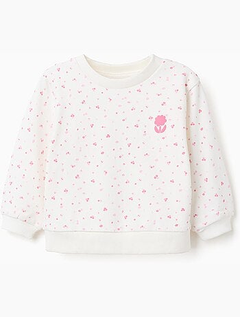 Sudadera de algodón con motivo floral