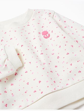 Sudadera de algodón con motivo floral