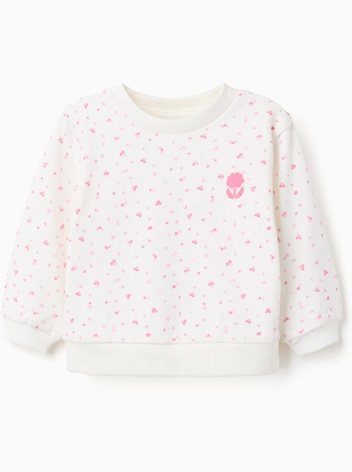 Sudadera de algodón con motivo floral - Kiabi