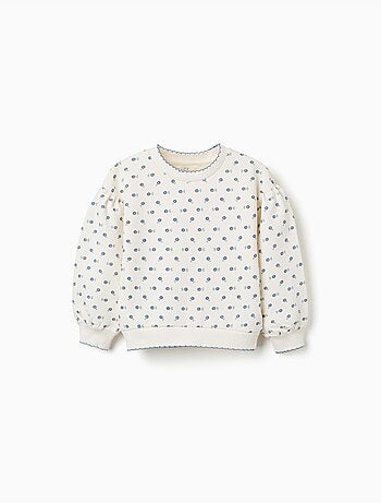 Sudadera de algodón con motivo floral