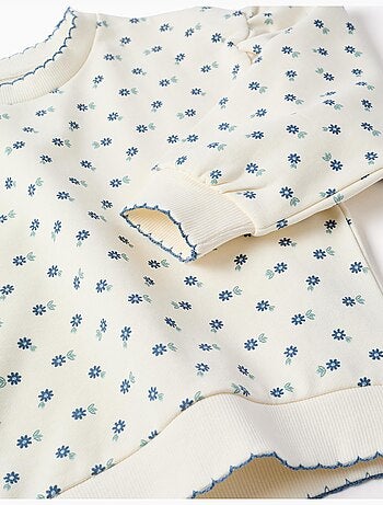 Sudadera de algodón con motivo floral