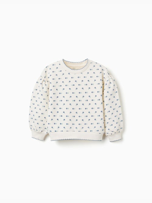 Sudadera de algodón con motivo floral - Kiabi