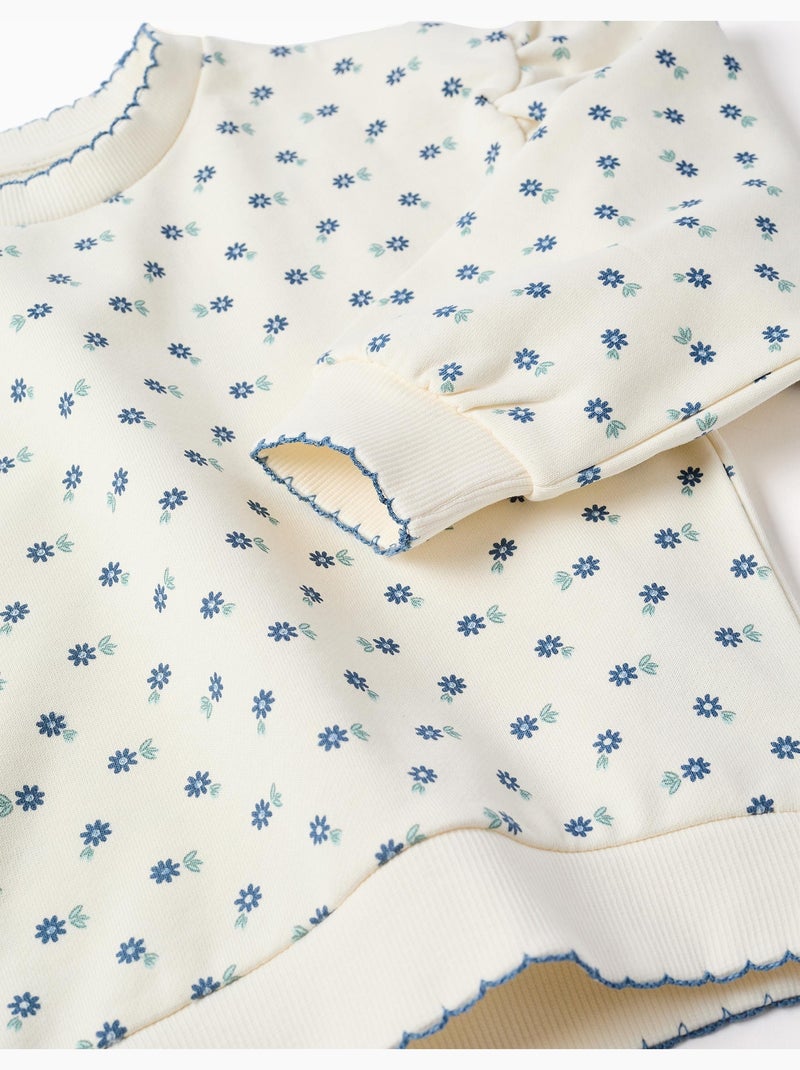 Sudadera de algodón con motivo floral Blanco - Kiabi