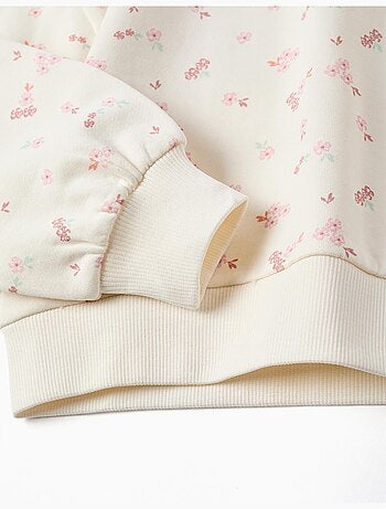 Sudadera de algodón con motivo y cuello con volantes
