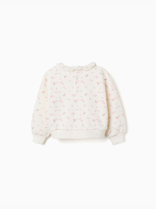 Sudadera de algodón con motivo y cuello con volantes - Kiabi