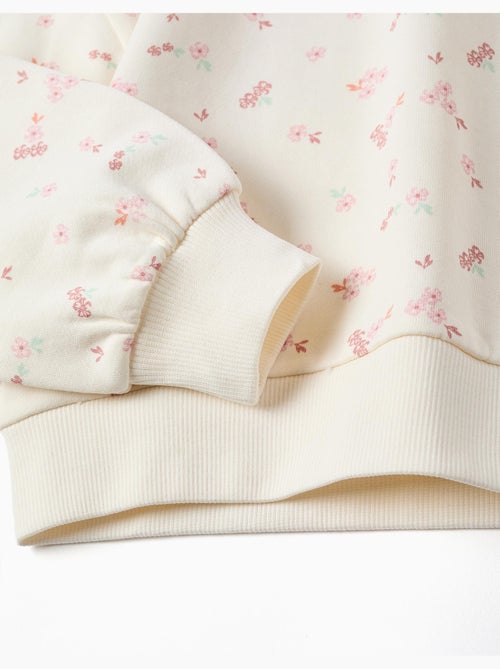 Sudadera de algodón con motivo y cuello con volantes - Kiabi