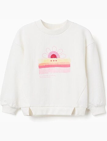 Sudadera de algodón con puesta de sol estampada