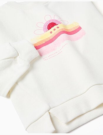 Sudadera de algodón con puesta de sol estampada