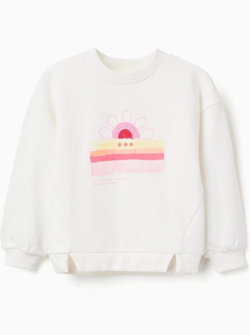 Sudadera de algodón con puesta de sol estampada Beige claro - Kiabi