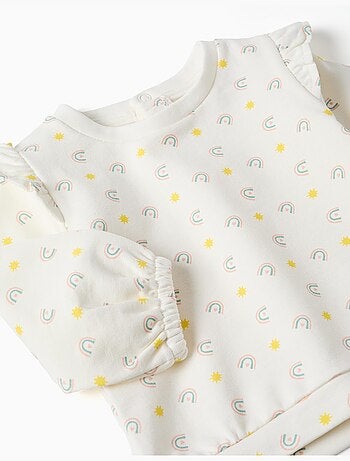 Sudadera de algodón con volantes y motivo