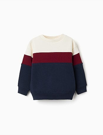 Sudadera de algodón perchado con bloque de colores