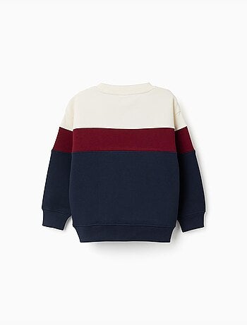 Sudadera de algodón perchado con bloque de colores