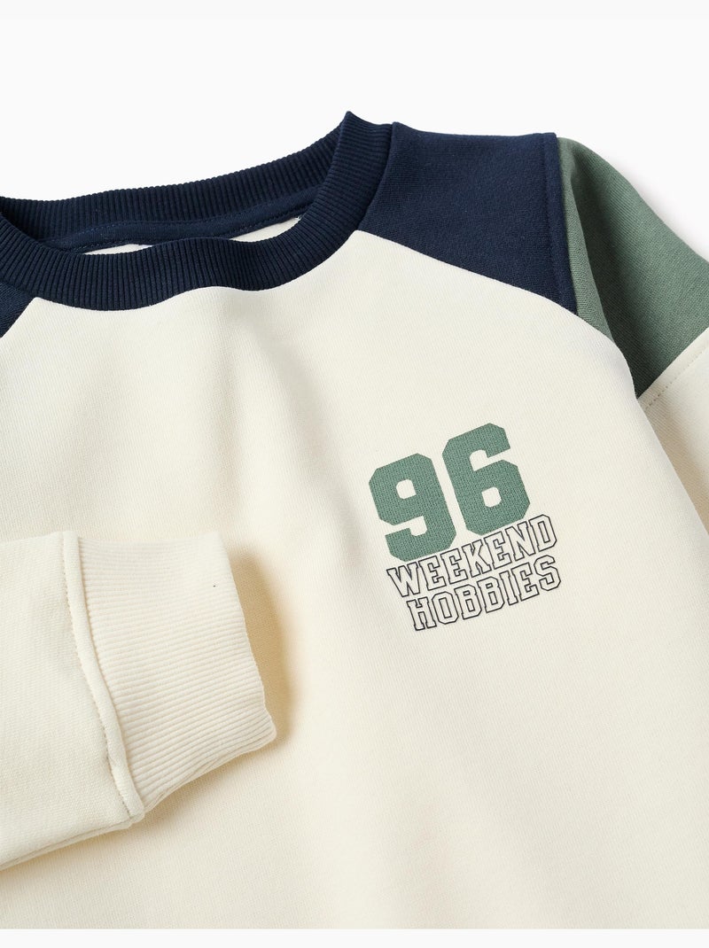 Sudadera de algodón perchado con estampado 96 Verde oscuro - Kiabi