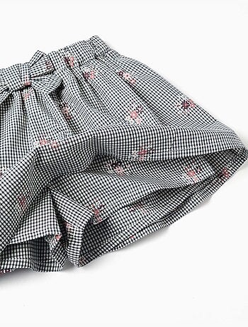 Sudadera de algodón y falda-pantalón Vichy