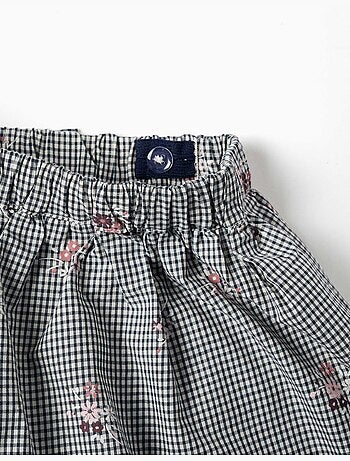 Sudadera de algodón y falda-pantalón Vichy