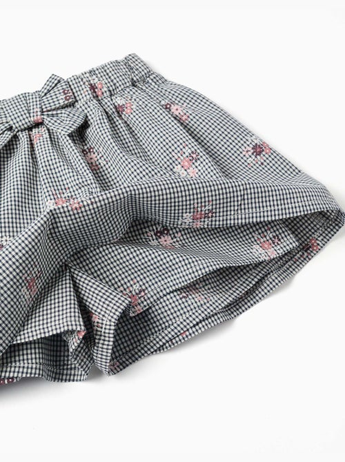 Sudadera de algodón y falda-pantalón Vichy - Kiabi Sudadera de algodón y falda-pantalón Vichy - Kiabi