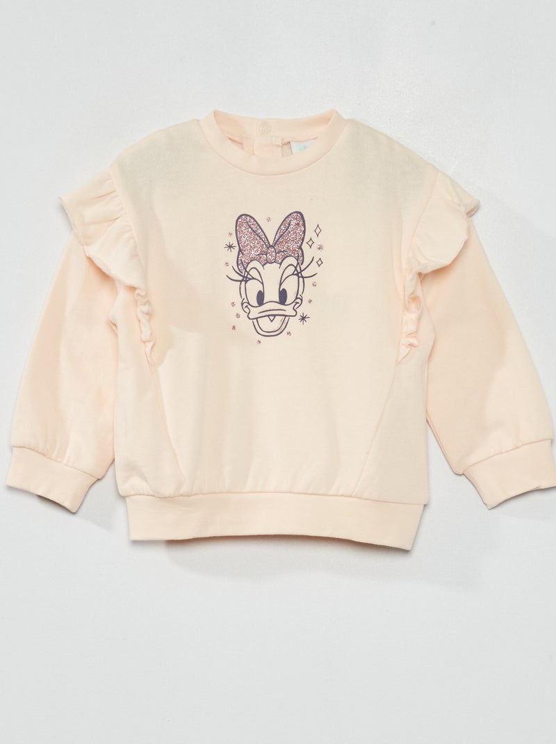 Sudadera de algodón y volantes 'Daisy' ROSA - Kiabi