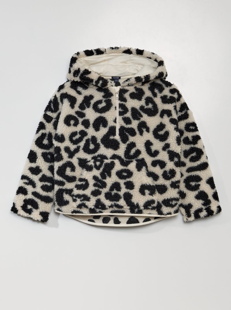 Sudadera de borreguito con cremallera en el cuello BEIGE - Kiabi