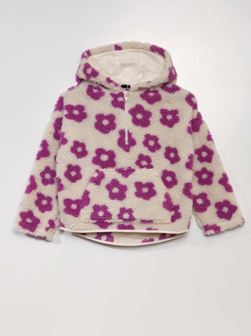 Sudadera de borreguito con cremallera en el cuello BEIGE - Kiabi
