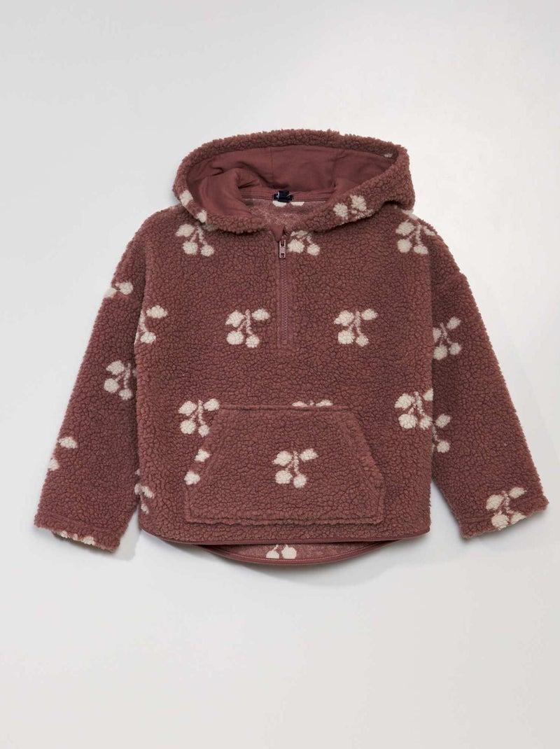Sudadera de borreguito con cremallera en el cuello ROSA - Kiabi