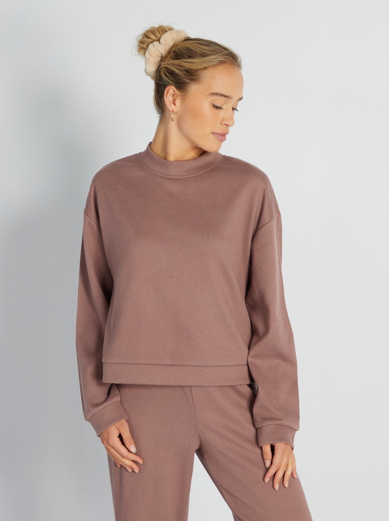 Sudadera de canalé PURPURA - Kiabi