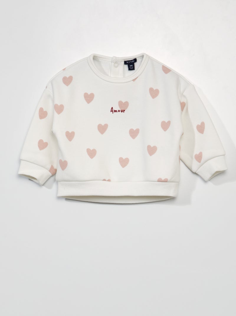 Sudadera de chándal - Siempre más suavidad BLANCO - Kiabi