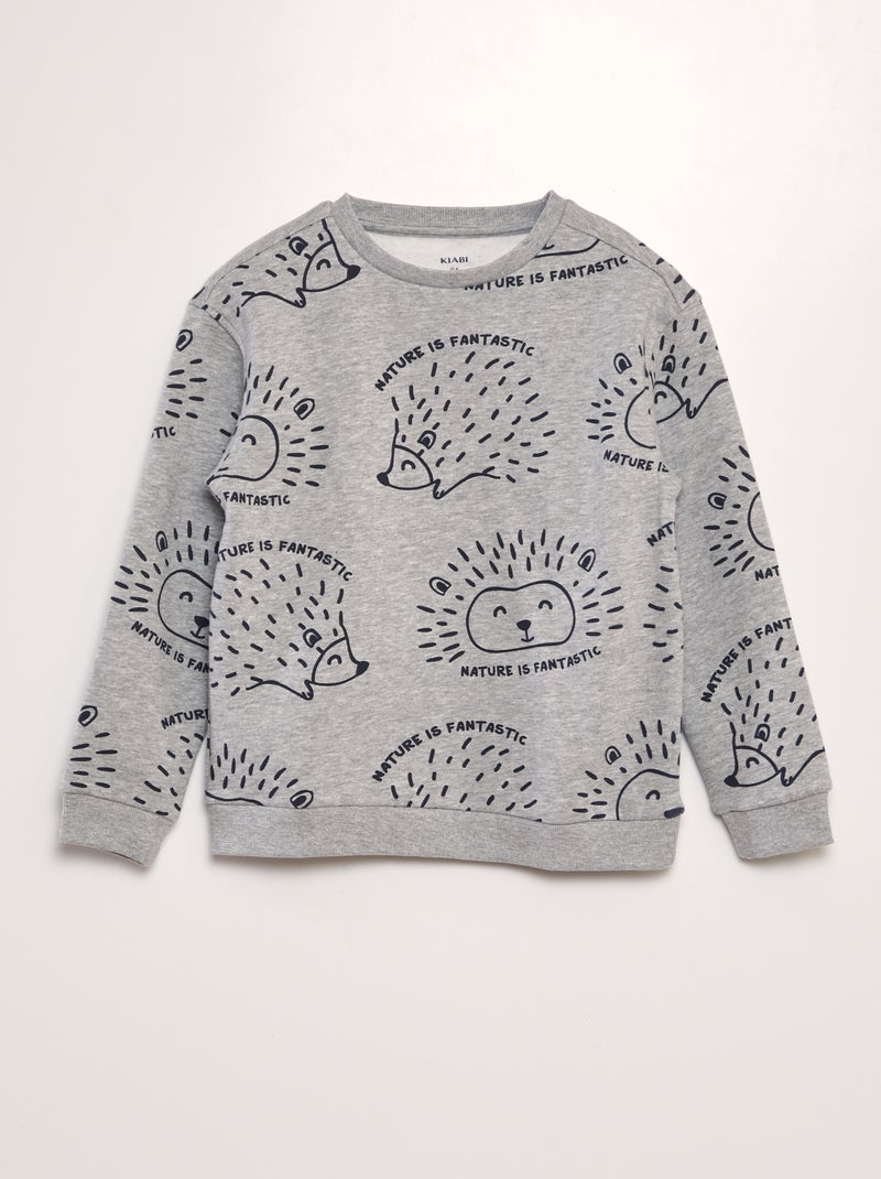 Sudadera de chándal ancha estampada GRIS - Kiabi