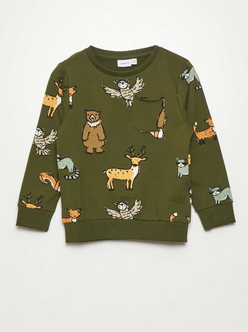 Sudadera de chándal 'animales del bosque' KAKI - Kiabi