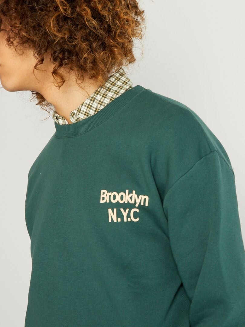 Sudadera de chándal 'Brooklyn New York'  - VERDE - Kiabi