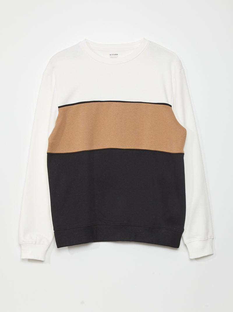 Sudadera de chándal colorblock BLANCO - Kiabi