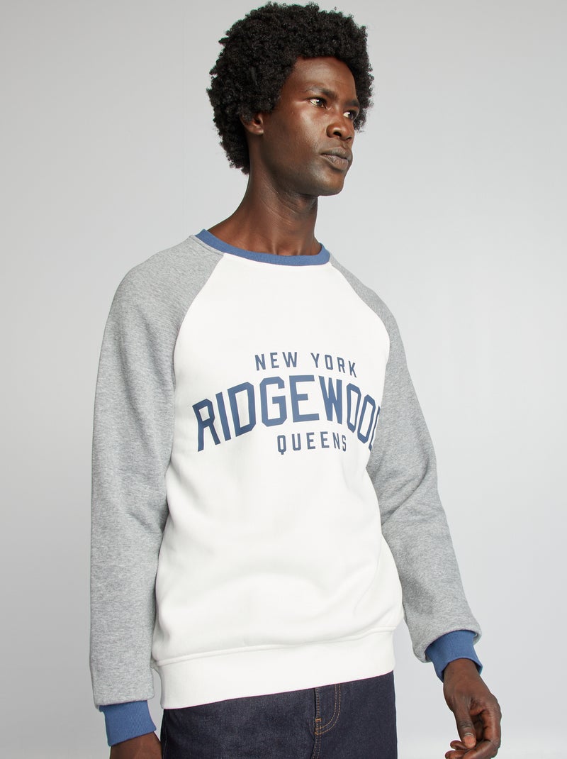 Sudadera de chándal colorblock BLANCO - Kiabi